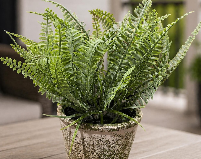 10" Faux Potted Fern Plant