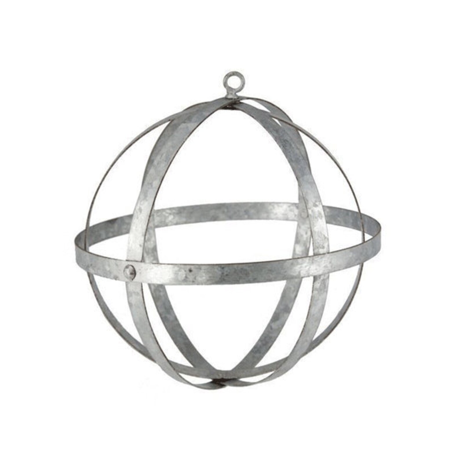 Galvanized Metal Decorative Ball/Orb/Sphere w/ Hanging Etsy
