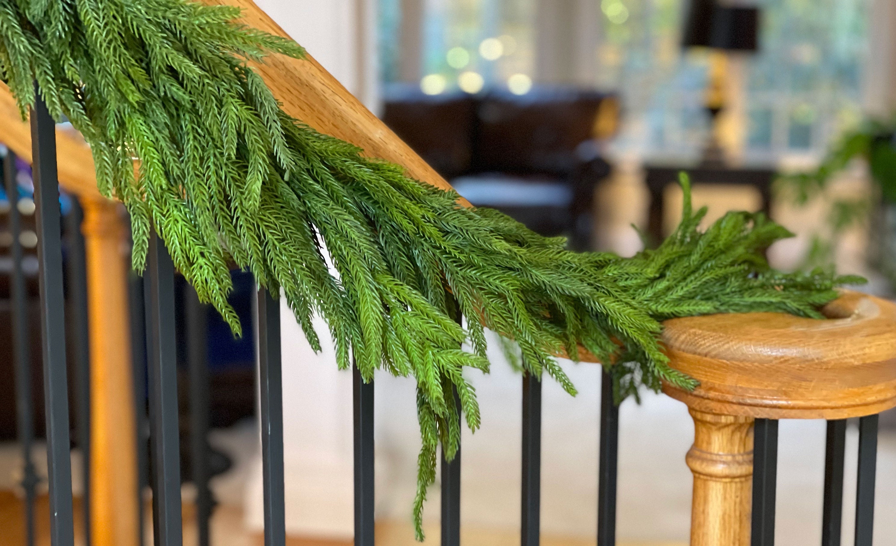 Norfolk Pine Stem Real Touch Green Faux Artificial Pine Spray Christmas  Greenery Winter Holiday Artificial Evergreen Cedar 