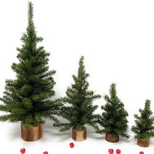 Set Artificial Spruce Tree w/ Small Pinecones on Birch Base