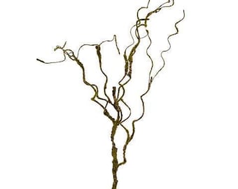 34" Faux Mossy Twig Branch Spray, Moss Stem, Vase Filler, Tall Branches, Tall Stems, Cottage Core Decor, Natural Decor, Woodland Decor