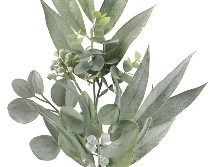 21" Eucalyptus Stem/Spray-Farmhouse Greenery-Artificial Greenery Bush-Wreath Greenery-Vase/Bouquet/Wreath Filler-Floral Supply