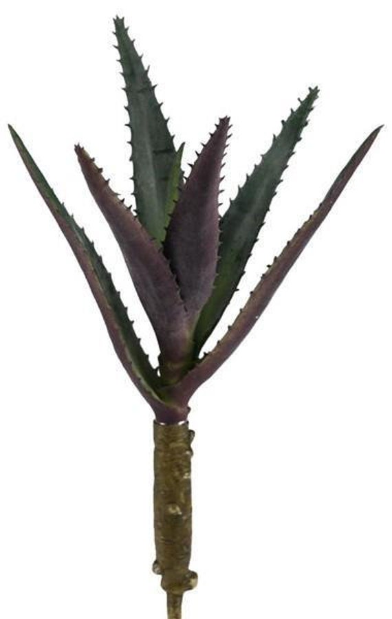8.5" Artificial Aloe Succulent Plant, Green & Burgundy Faux Cactus - Etsy