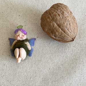 Miniature fairy baby, mini newborn baby, original art doll, Butterfly sleeping baby, baby for a dollhouse, fairy garden decoration