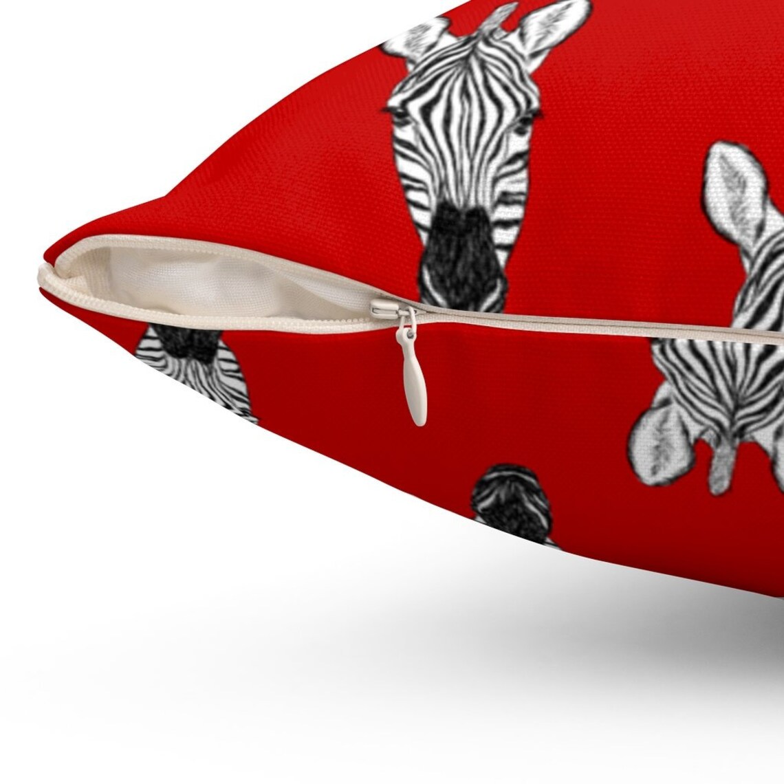 Zebra Throw Pillow Cover Red Zebra Pillow Boho Modern Etsy