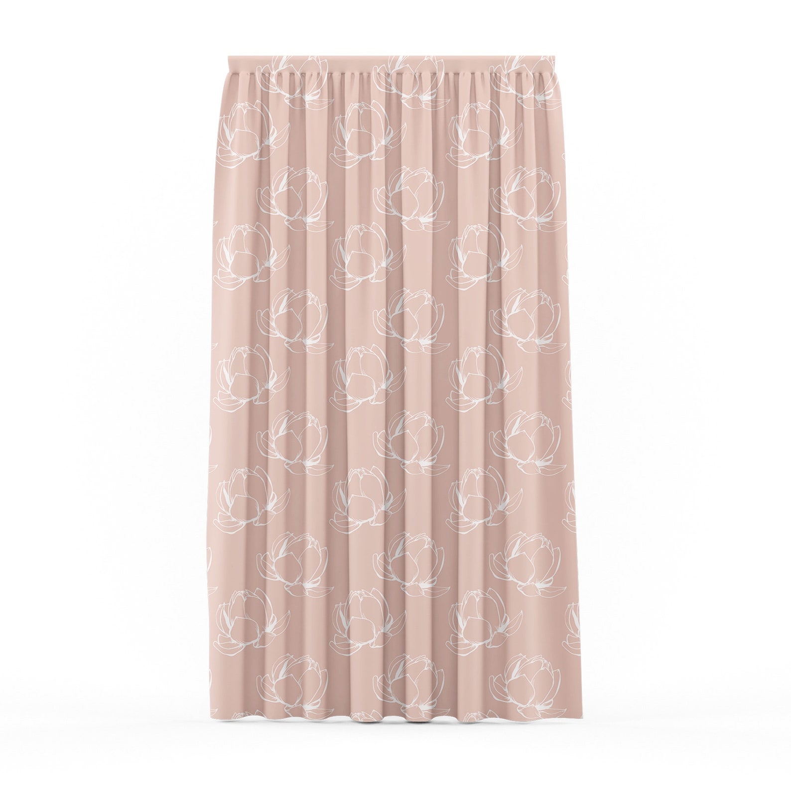 Blush Pink Floral Curtains Cute Pink Nursery Room Decor Etsy