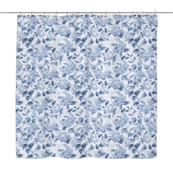 Hydrangea Flower Shower Curtain Vintage Floral Botanical Etsy