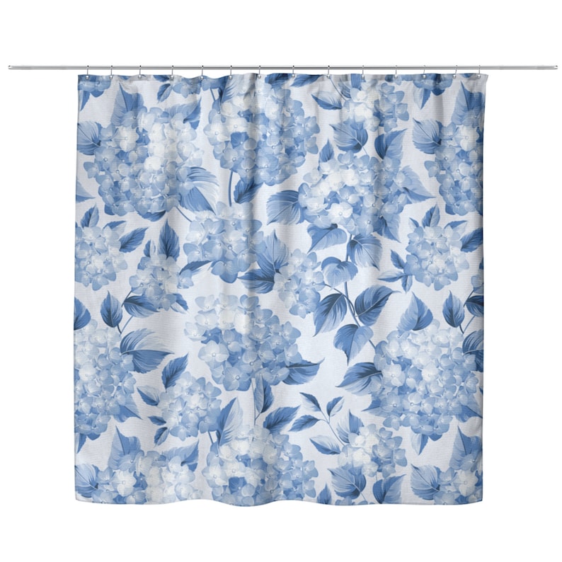 Blue Hydrangea Flowers Shower Curtain Vintage Floral Shower Etsy