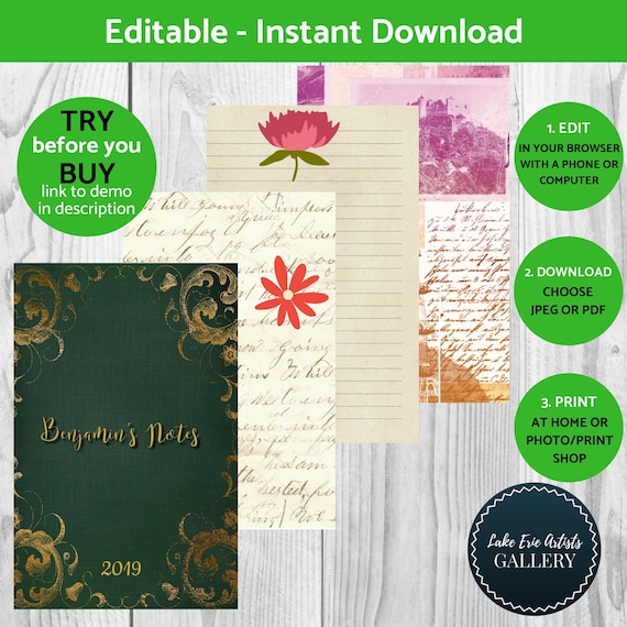 Printable Journal Kit Living Coral