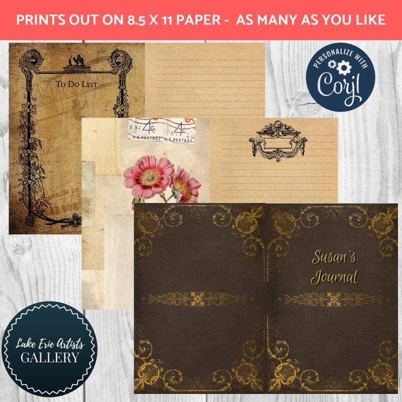 Steampunk Journal Kit Printable Junk Journal Pages Paper Crafting ...