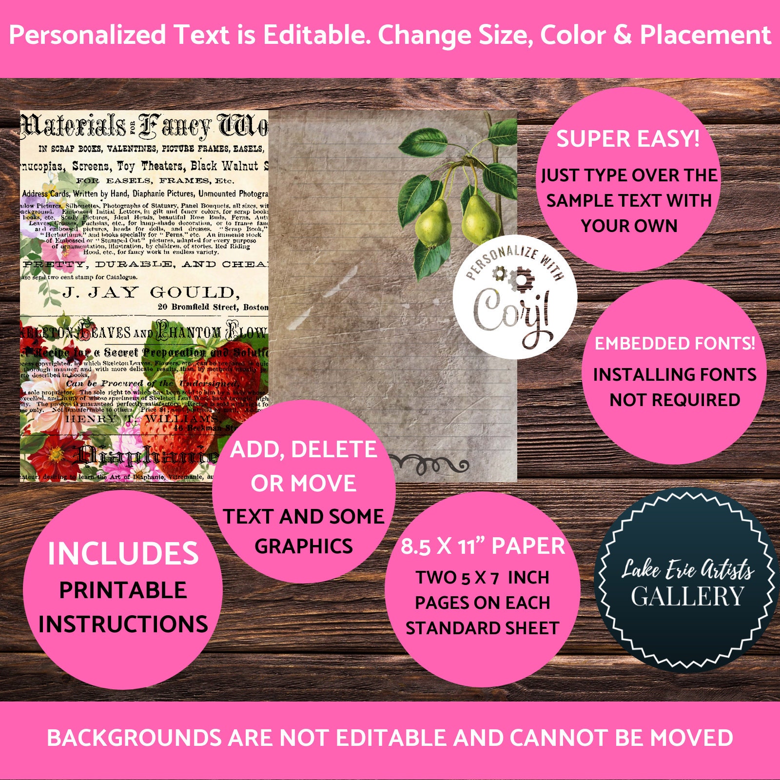 Vintage Fruit Journal Pages Printable Junk Journal Paper Etsy