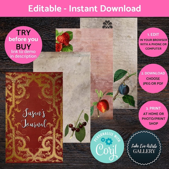 Printable Journal Kit Berries