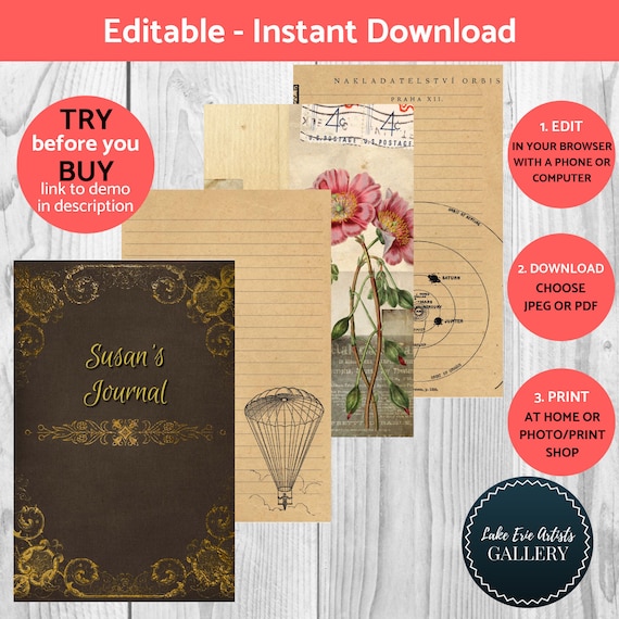 Printable Steampunk Journal Kit