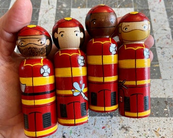 Peg Doll Firefighters-set of four