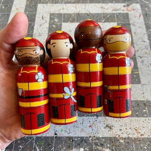 Peg Doll Firefighters-set of four