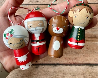 Christmas Peg Doll Ornaments