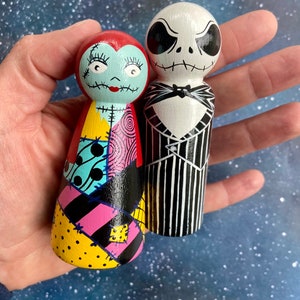 Jack and Sally Peg Dolls // Nightmare Before Christmas image 1