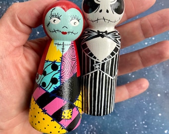 Jack and Sally Peg Dolls // Nightmare Before Christmas