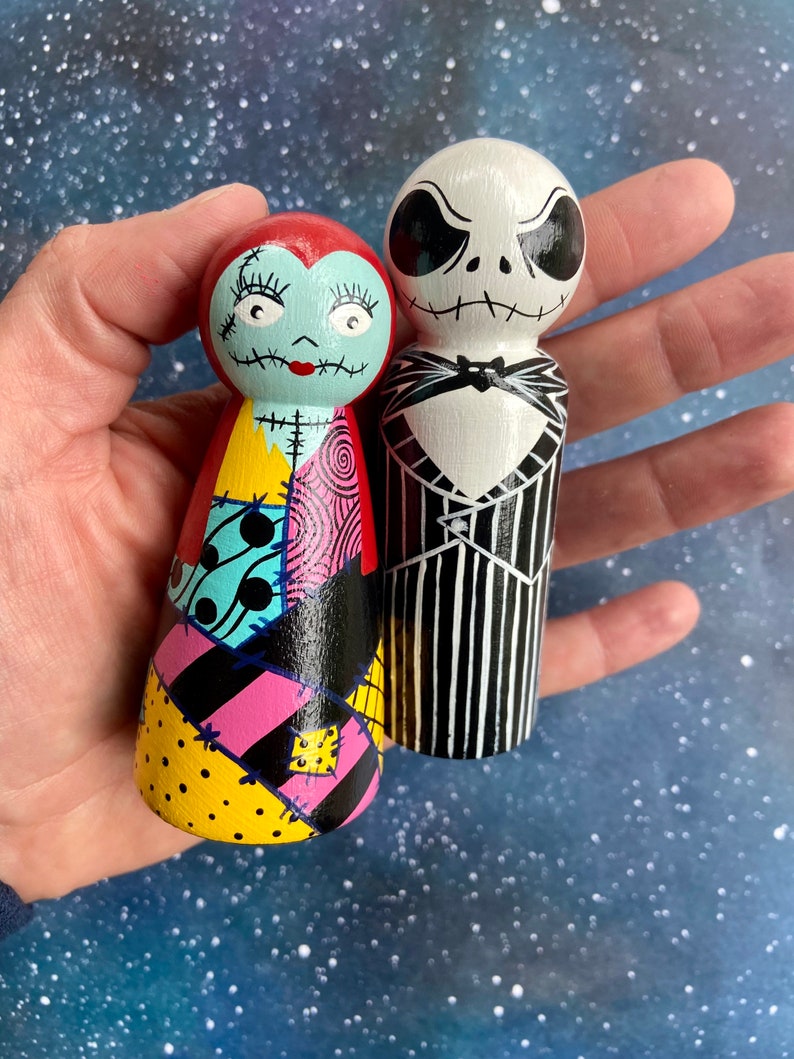 Jack and Sally Peg Dolls // Nightmare Before Christmas image 1