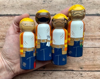 Peg Doll Construction Workers