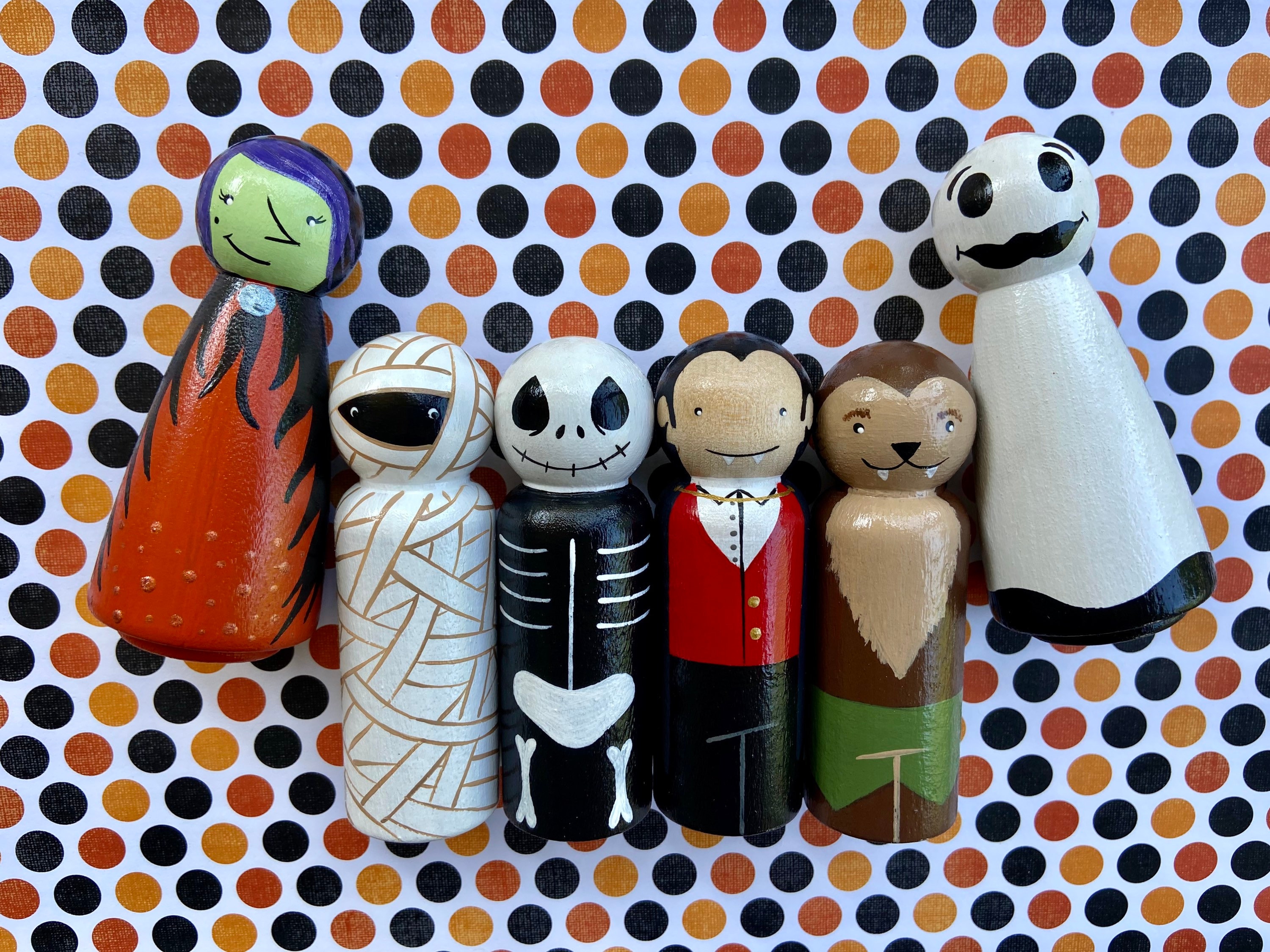 Halloween Peg Dolls - Etsy