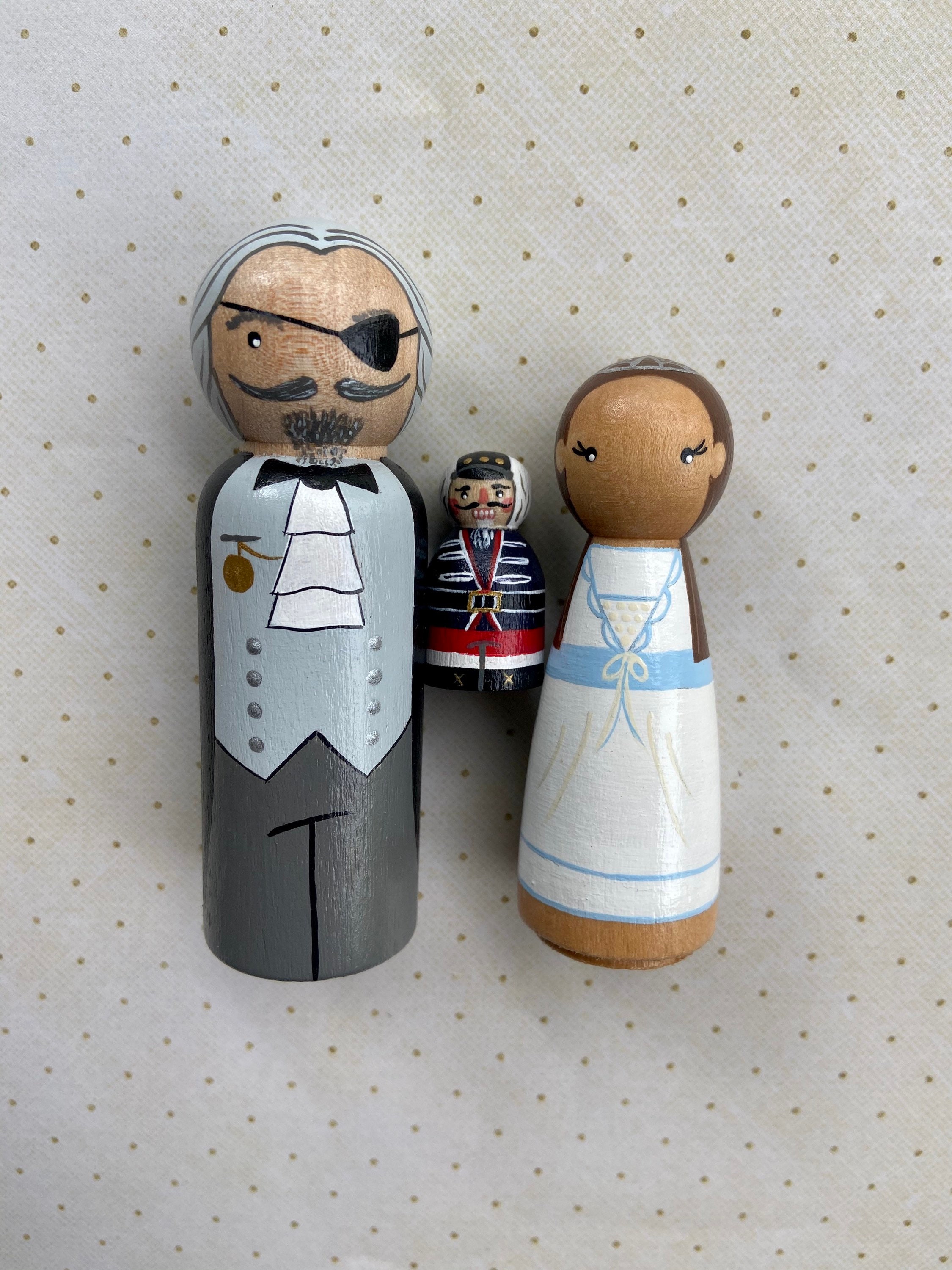 Nutcracker Peg Doll Set Etsy