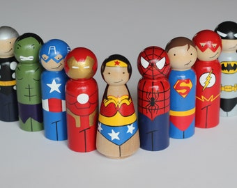 Superhero Peg Dolls - Large