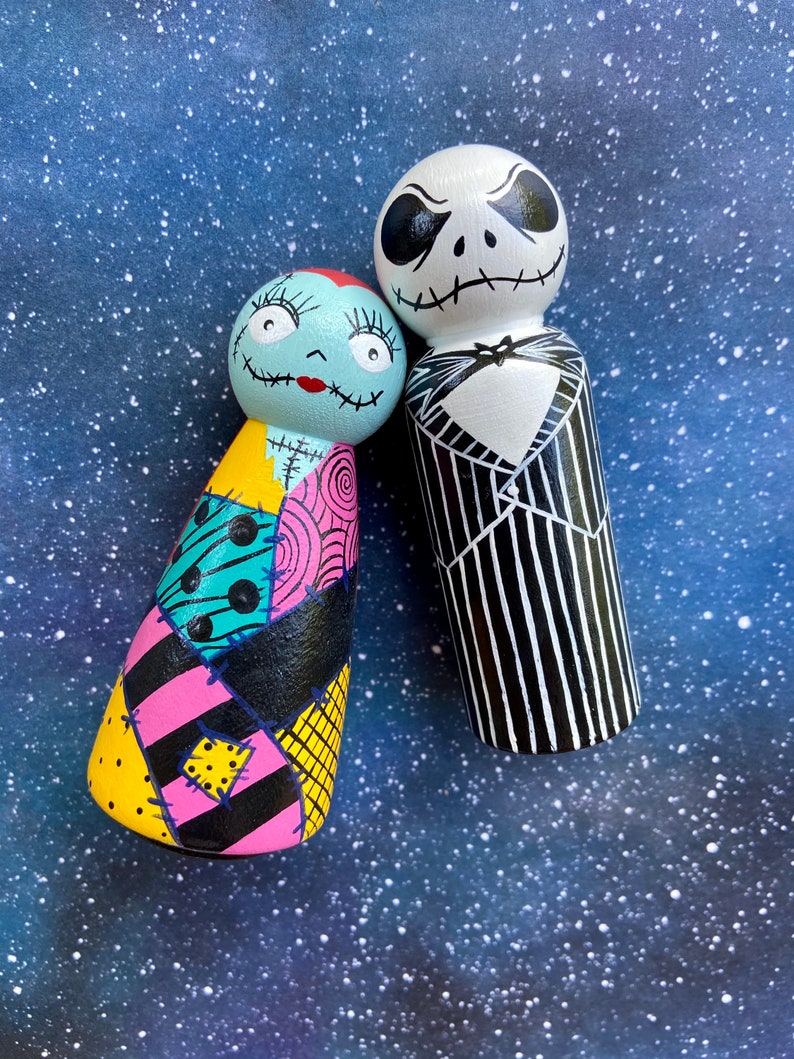 Jack and Sally Peg Dolls // Nightmare Before Christmas image 4