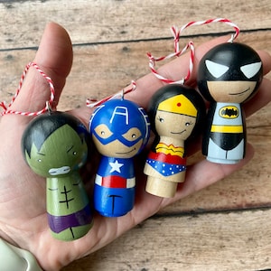 Superhero Peg Doll Ornaments image 1