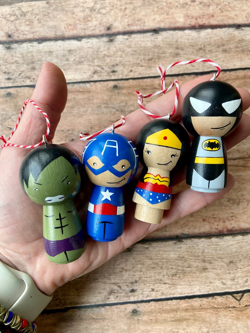 Superhero Peg Doll Ornaments image 1