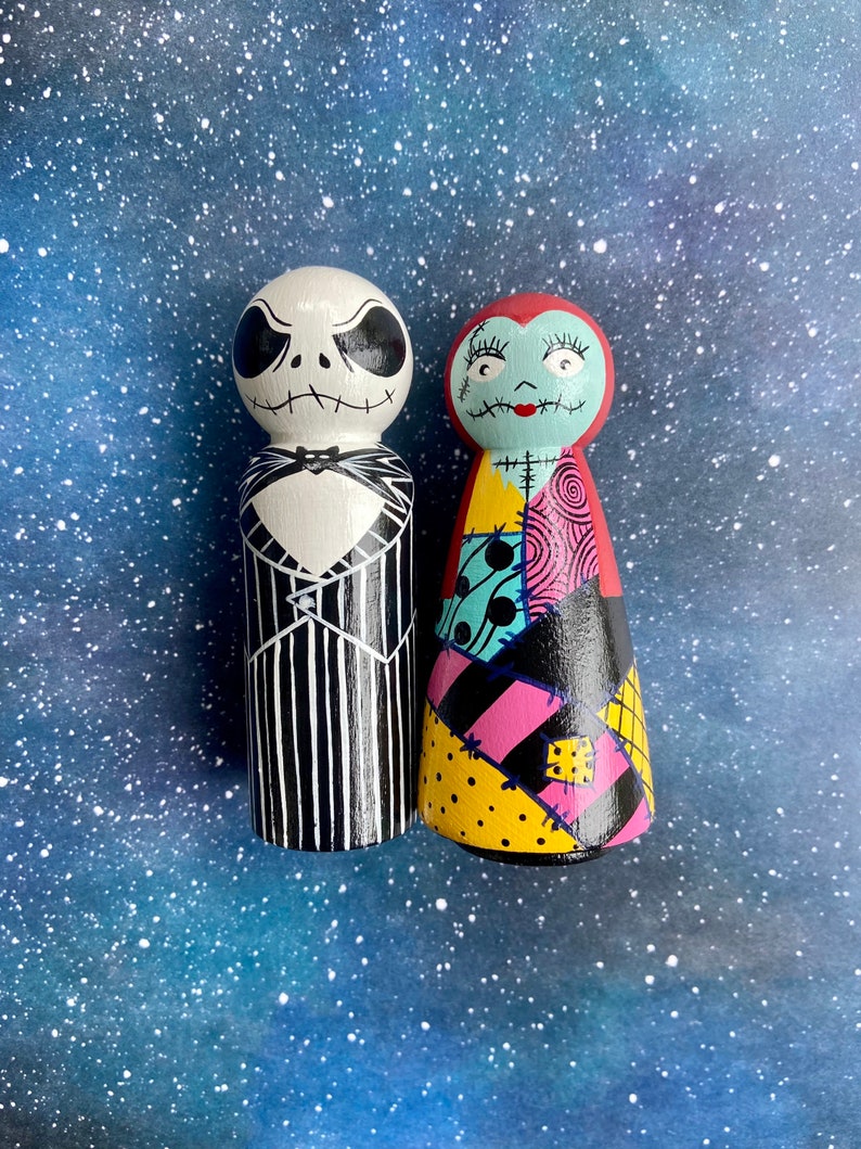 Jack and Sally Peg Dolls // Nightmare Before Christmas image 2