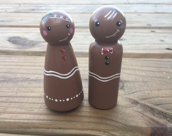 Peg Doll Gingerbread Man and Woman