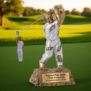Monster Golf Trophy with Personalized Engraved Plate