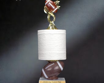 Engraved Football Trophy | Swirl | Last Place Toilet Paper Award – 13.75 Inch