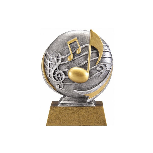 Music Motion Extreme 3D Trophy | Engraved Music Teacher Award - 5" Tall
