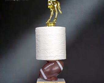 Engraved Football Trophy | Horse's Rear | Last Place Toilet Paper Award – 13.75 Inch