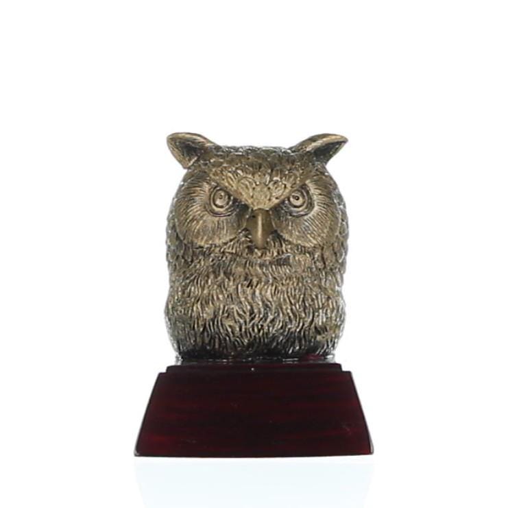 Owl Mascot Trophy | Engraved Owl Award - 4 Inch Tall