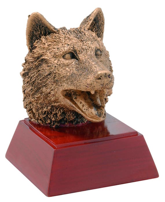 Free Engraving 4" tall Resin School Mascot Trophy Wolf 