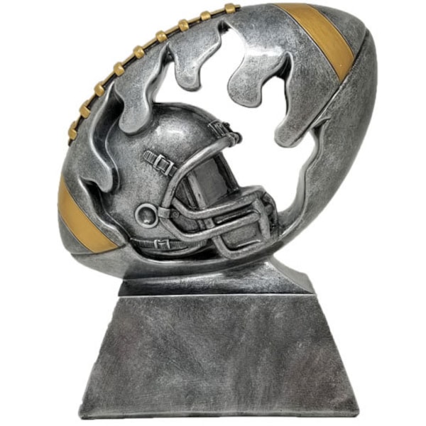 Football With Helmet Trophy Etsy