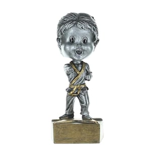 Karate Bobblehead Trophy -  Female | Engraved Karate Award - 6 Inch Tall