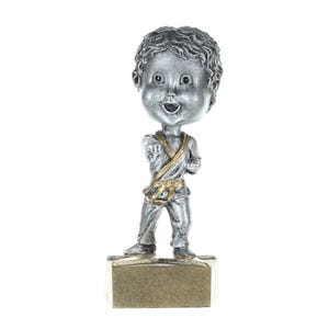 Karate Bobblehead Trophy -  Male | Engraved Karate Award - 6 Inch Tall