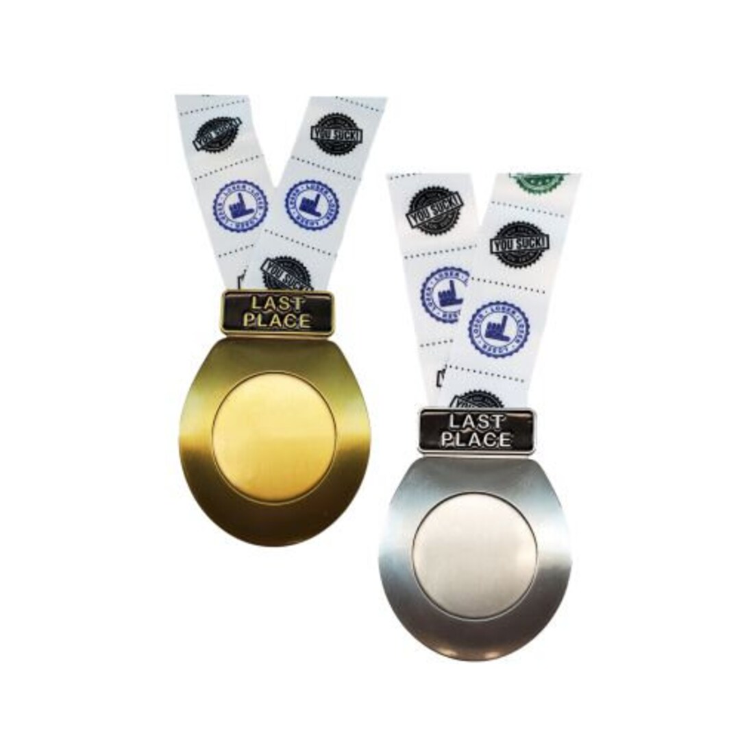 The Biggest Loser Last Place Toilet Medal - Gold 3.25\, image size:1080x1089