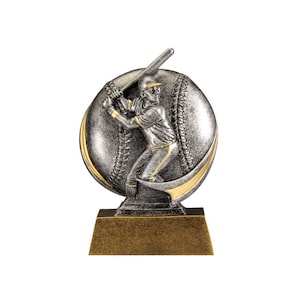 Baseball Motion Extreme 3D Trophy | Engraved Baseball Award - 5&quot; Tall