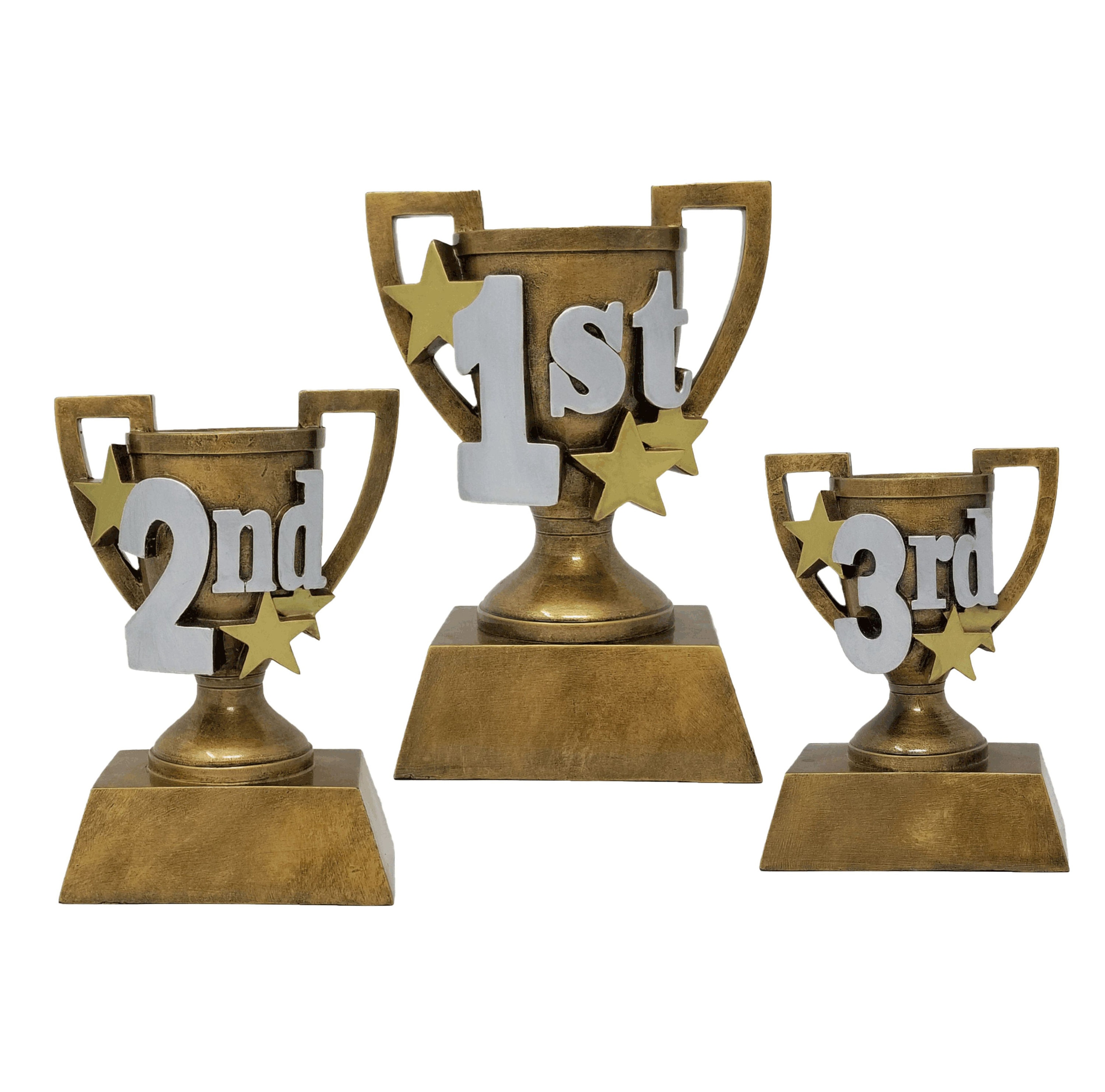 1st, 2nd or 3rd Place Trophy - 3D Gold Cup Place Award - by DECADE ...