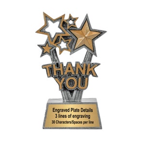 Thank You Award - Sponsor - Volunteer - Company - Business - Coach - School - Team - Thanks - Star Trophy - DECADE AWARDS Exclusive
