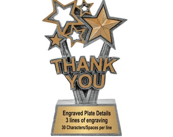 Thank You Award - Sponsor - Volunteer - Company - Business - Coach - School - Team - Thanks - Star Trophy - DECADE AWARDS Exclusive
