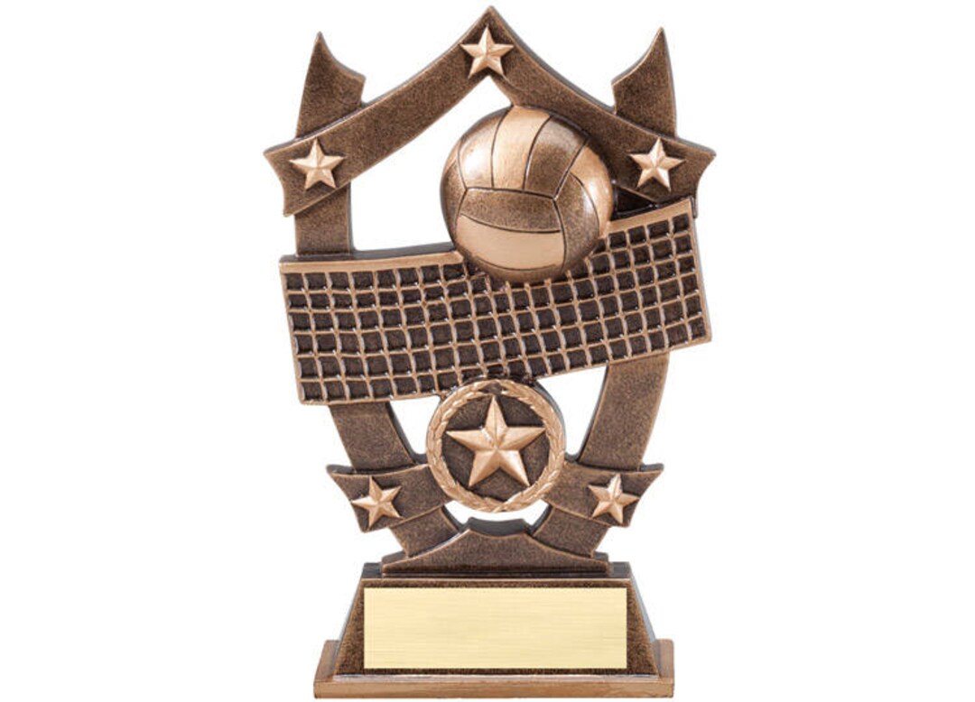 Volleyball 3D Gold Sports Stars Award Engraved Volleyball