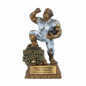 Fantasy Football League Champion Monster Trophy with Personalized Engraved Plate