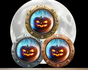 Engraved Halloween Medal with Ribbon: Gold, Silver or Bronze - 3 Inch