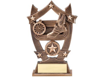 Track & Field 3D Gold Sports Stars Award | Engraved Track Trophy - 6.25" Tall (SSR16)